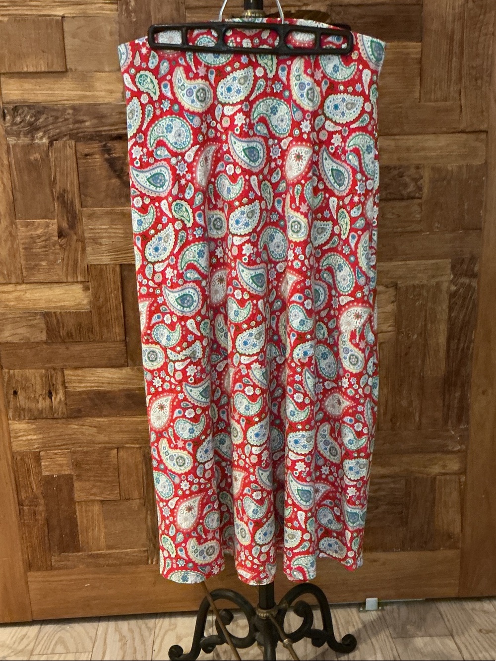 Kettlewell Red Paisley Midi Skirt for Women